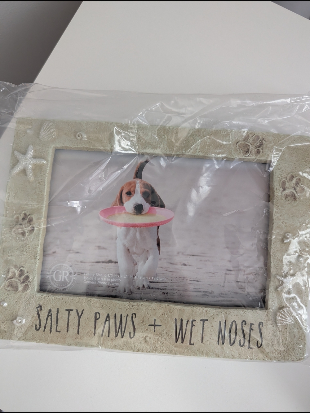 Salty Paws + Wet Noses Beach Dog Photo Frame -